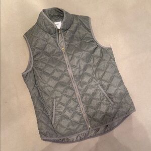 Old Navy Light Quilted Vest Size Large – Grey with Gold Detail
